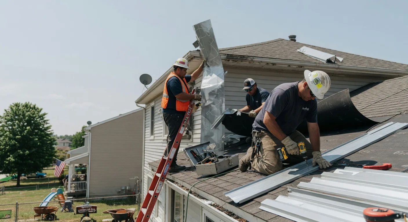 Storm Damage Metal Roof Repair in Woodburn, IA